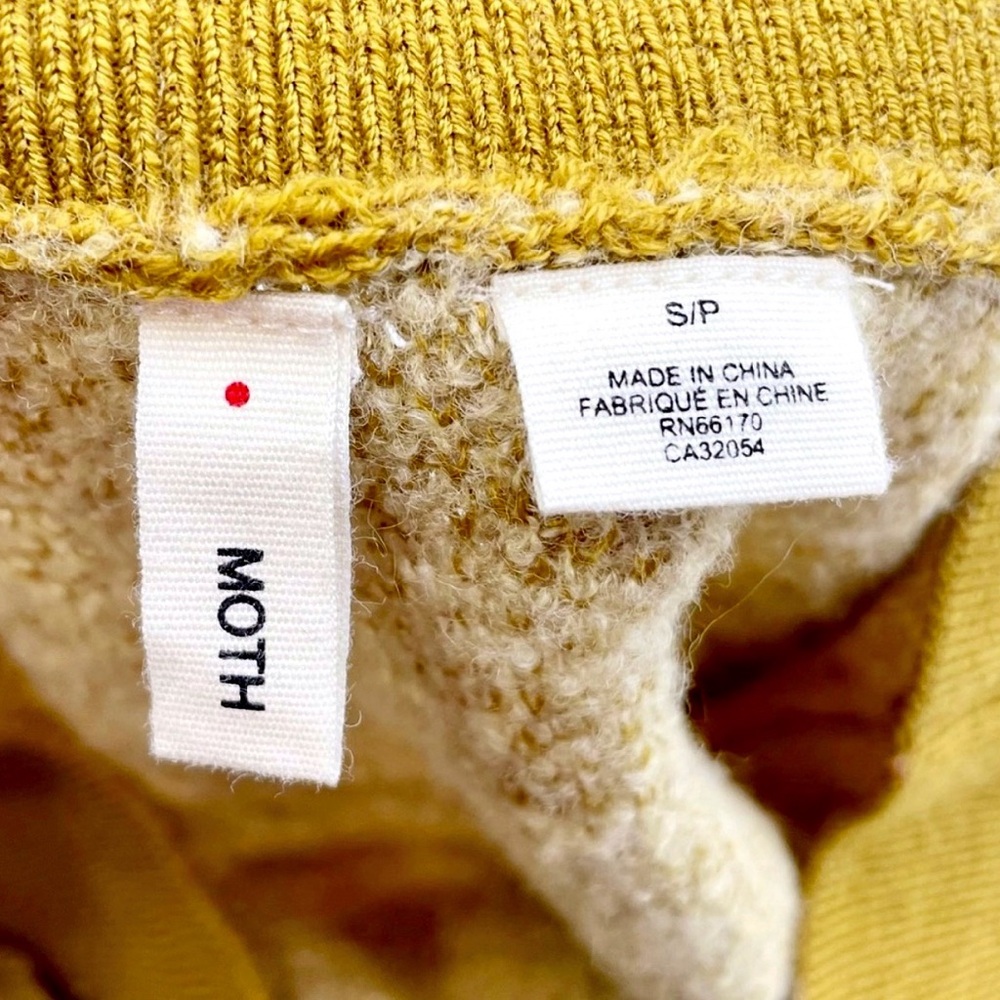 ANTHROPOLOGIE MOTH Mustard Yellow Floral Studded Wool Jacquard Knit Skirt size S - Picture 5 of 12